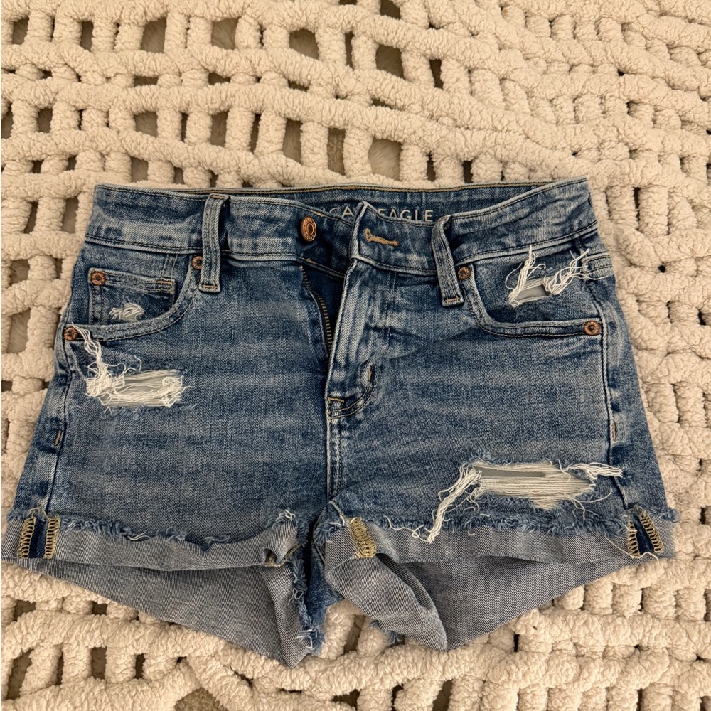 American Eagle Outfitters Distressed Blue Jean Shorts